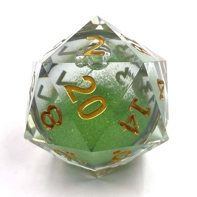 D20 Liquid core Giant resin dice polyhedron 55MM custom board game dice RPG Dragon City accessories sharp edge color
