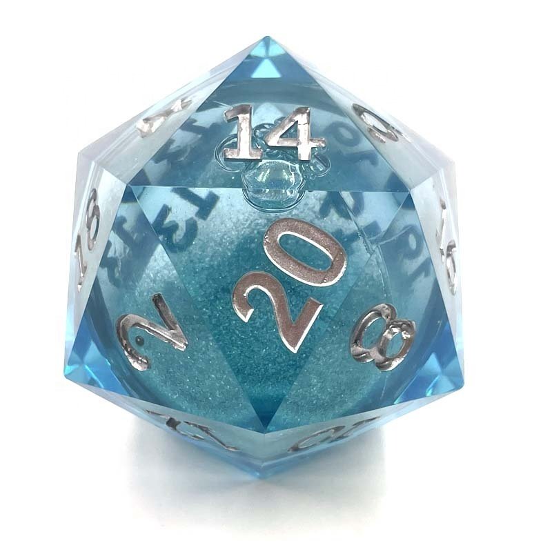 D20 Liquid core Giant resin dice polyhedron 55MM custom board game dice RPG Dragon City accessories sharp edge color
