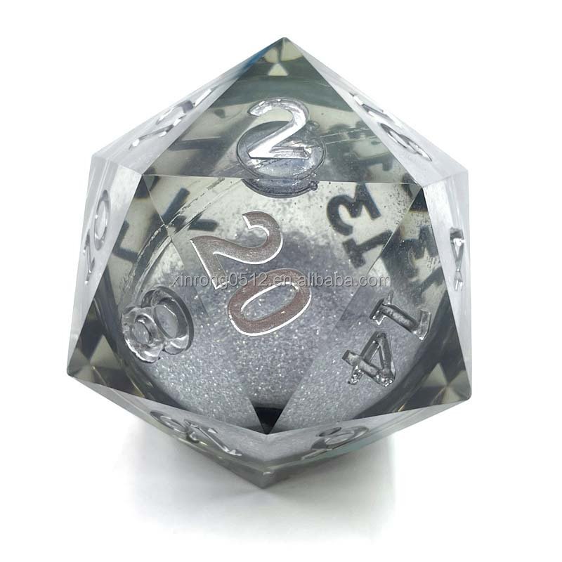D20 Liquid core Giant resin dice polyhedron 55MM custom board game dice RPG Dragon City accessories sharp edge color