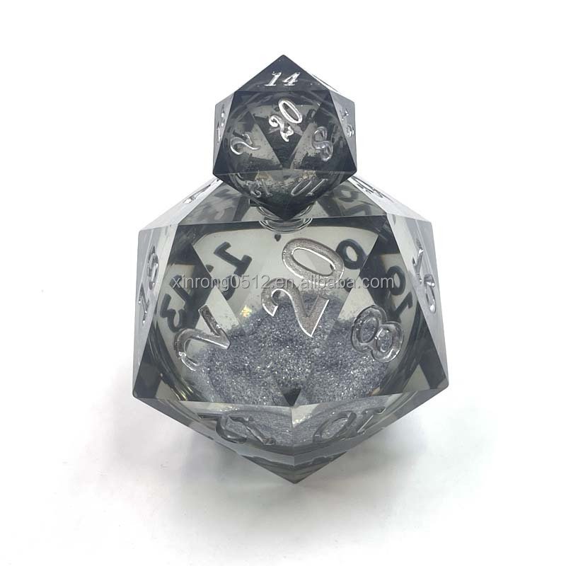 D20 Liquid core Giant resin dice polyhedron 55MM custom board game dice RPG Dragon City accessories sharp edge color