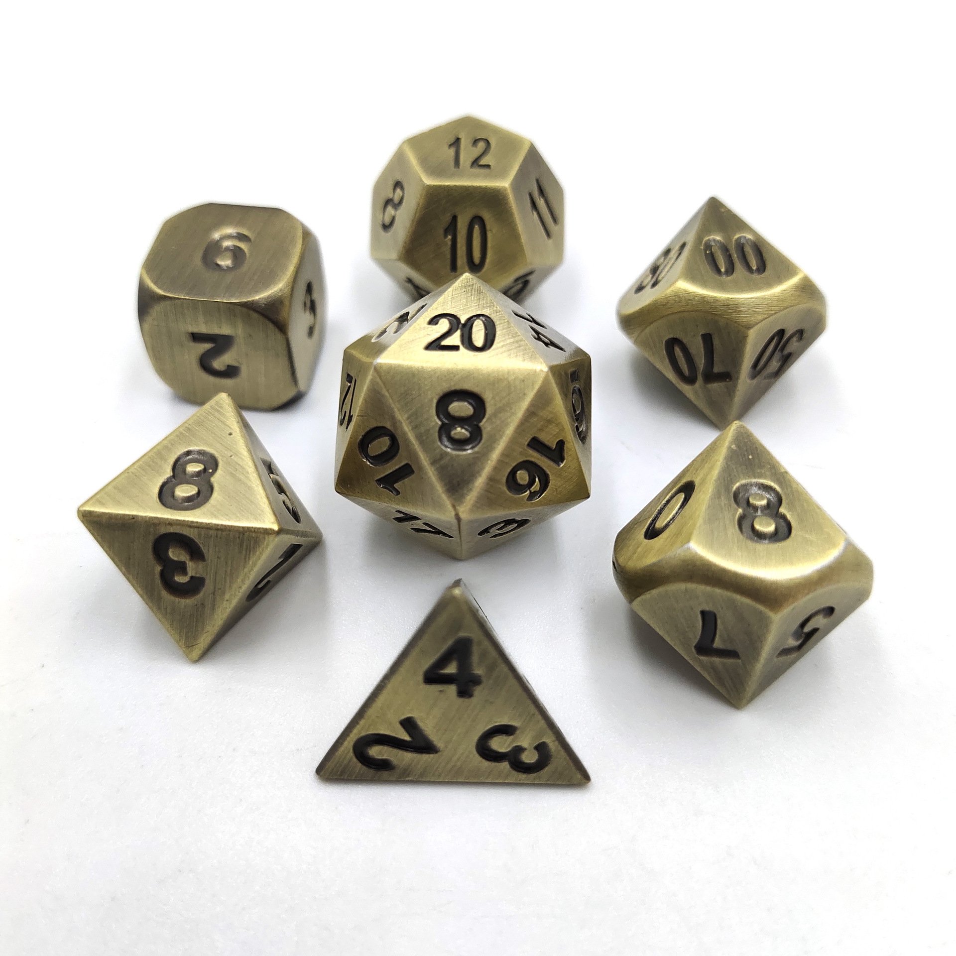 Haxtec Black Metal DND Dice Set D&D W/ Gift Metal Case Polyhedral Dice for Dungeons and Dragons TTRPG-Black Blue Numbers