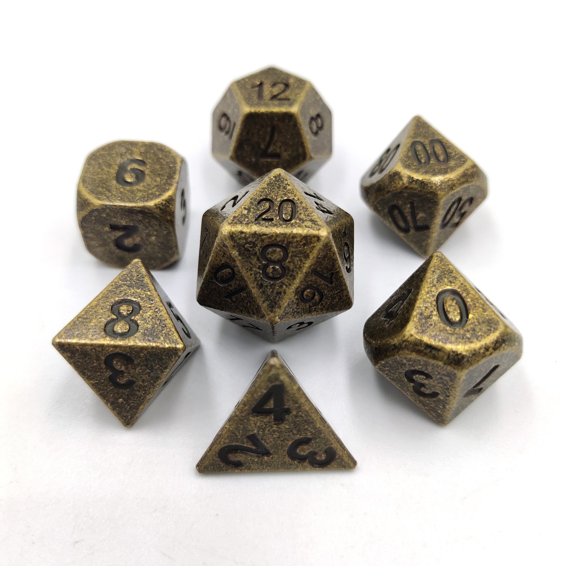 Haxtec Black Metal DND Dice Set D&D W/ Gift Metal Case Polyhedral Dice for Dungeons and Dragons TTRPG-Black Blue Numbers
