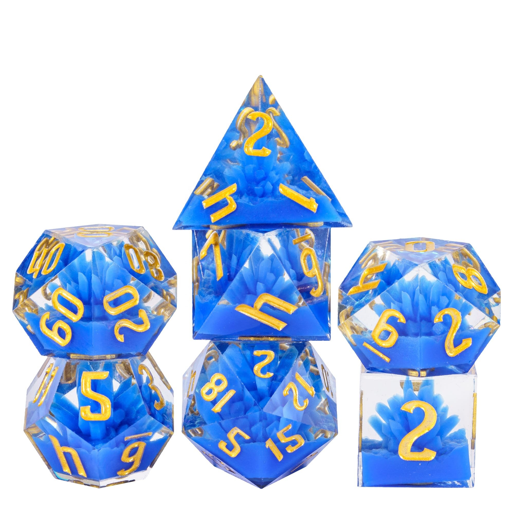 Udixi Custom Handmade Sharp Crystal resin Dice Dungeons and Dragons DND RPG board game Dice Set