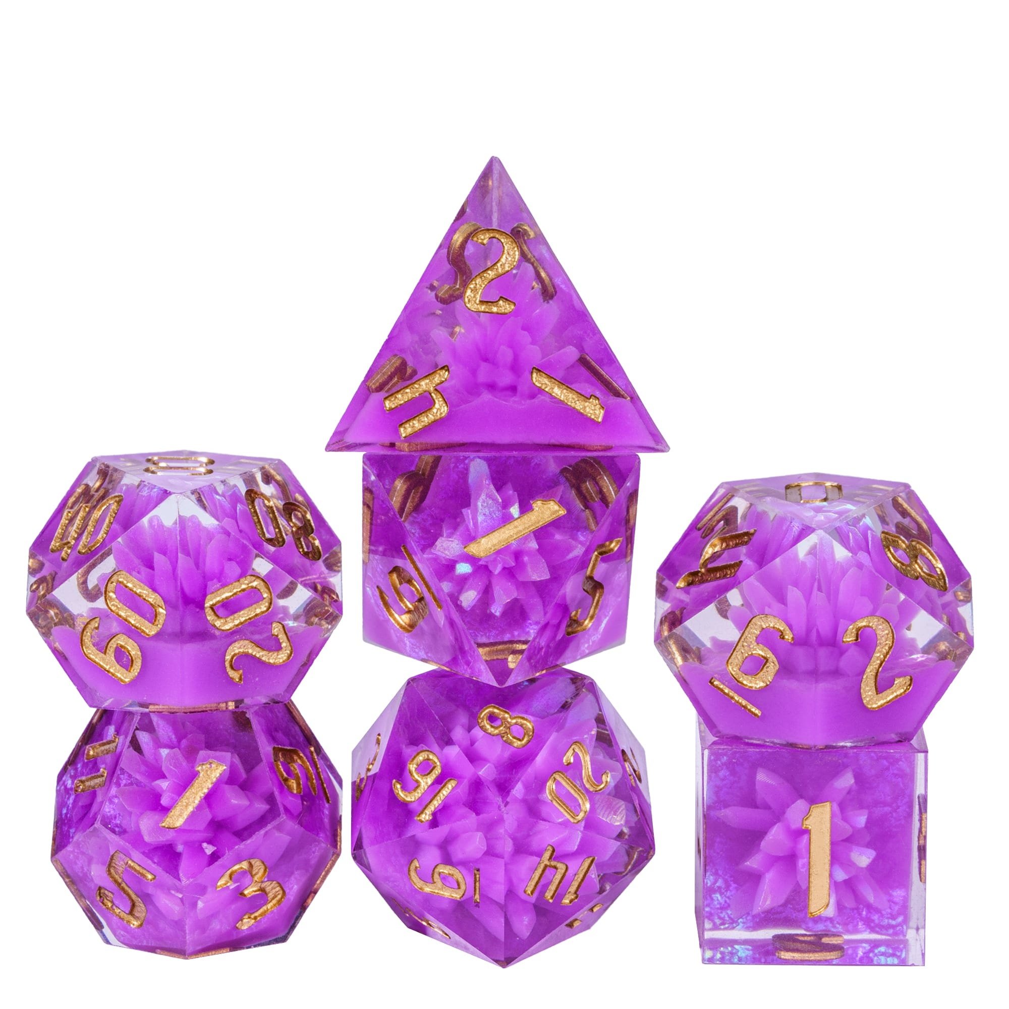 Udixi Custom Handmade Sharp Crystal resin Dice Dungeons and Dragons DND RPG board game Dice Set