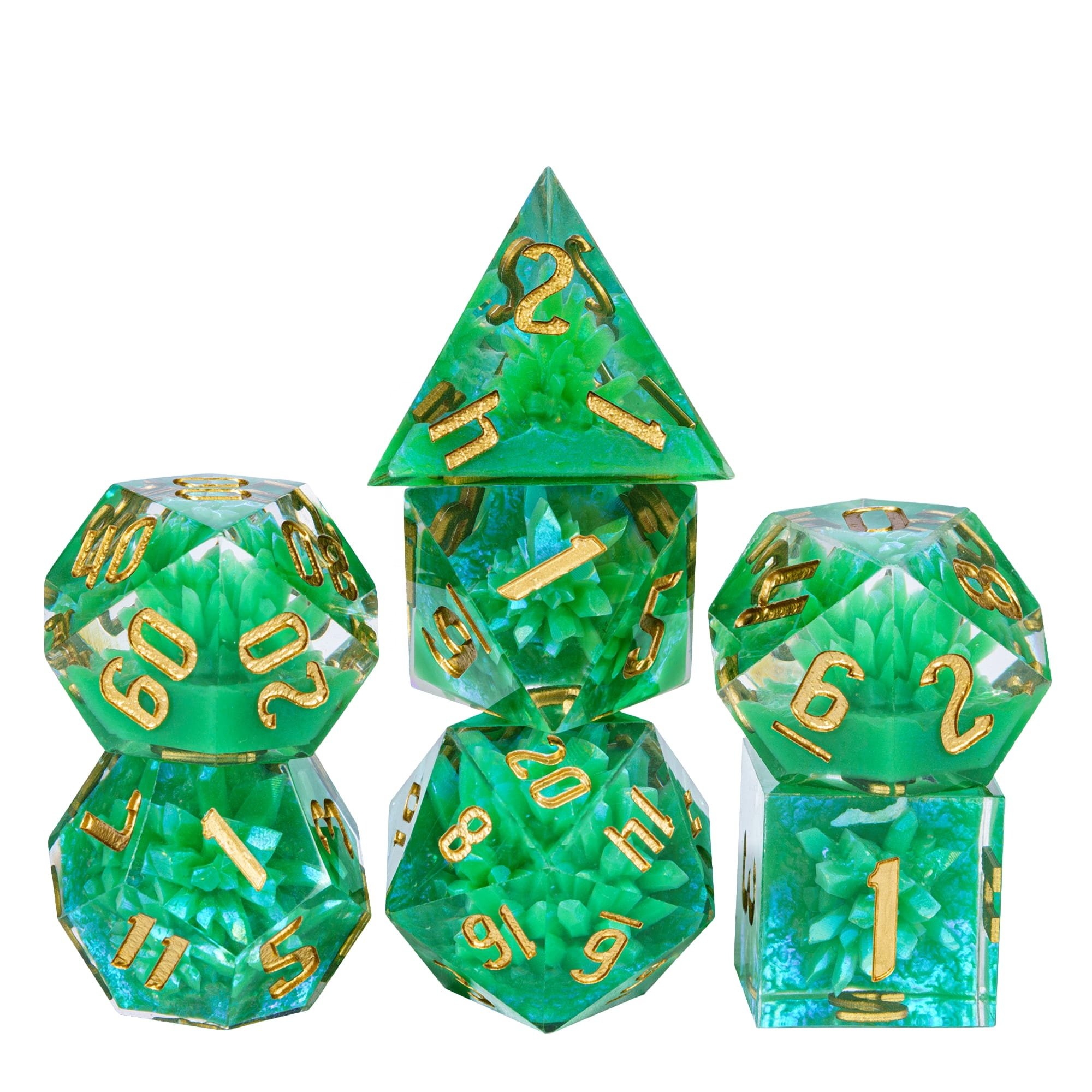 Udixi Custom Handmade Sharp Crystal resin Dice Dungeons and Dragons DND RPG board game Dice Set