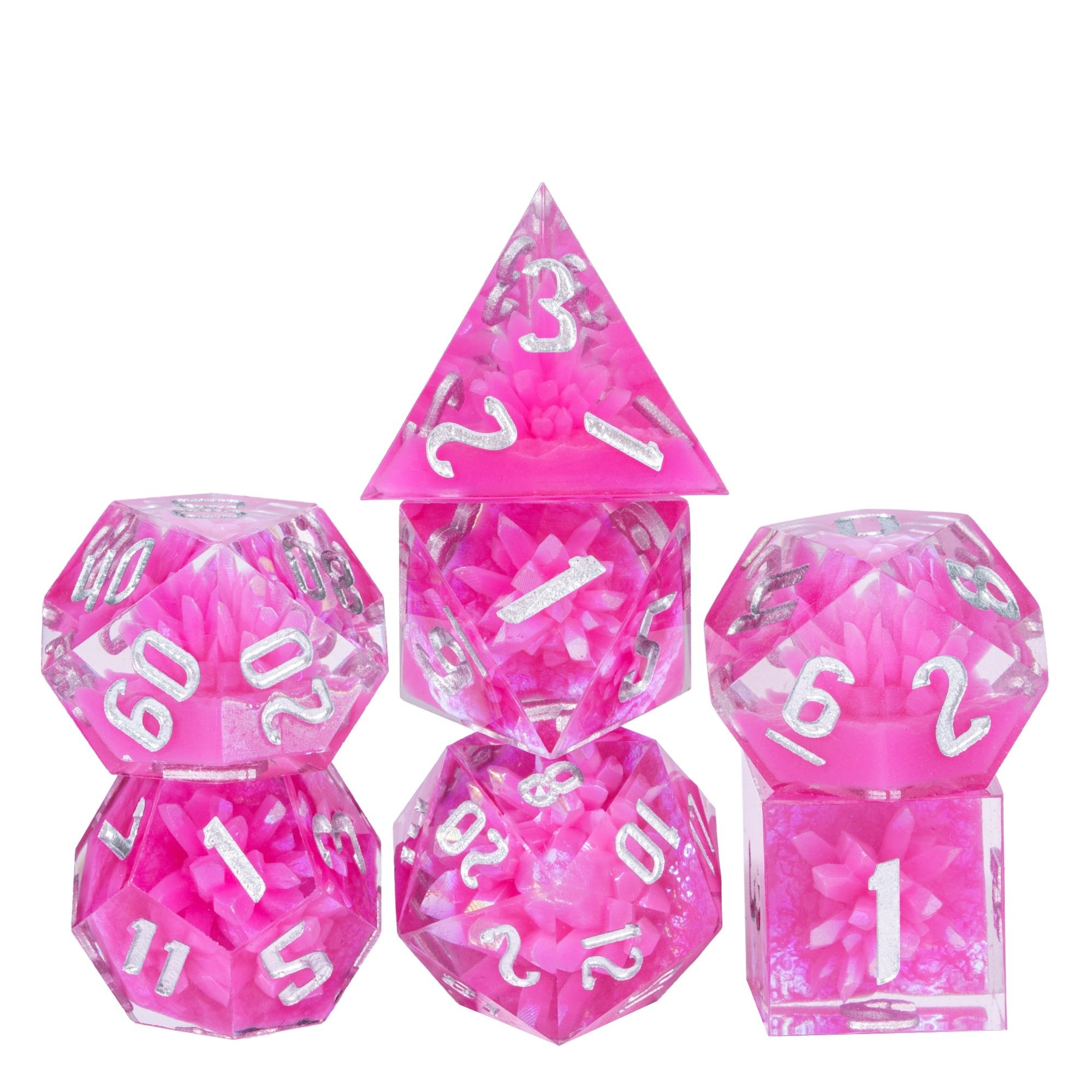 Udixi Custom Handmade Sharp Crystal resin Dice Dungeons and Dragons DND RPG board game Dice Set