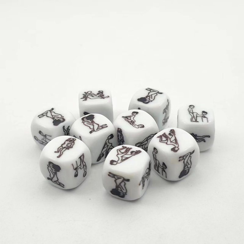 manufacturer custom sexy dice personalized white couples date dice round edge acrylic resin polyhedral d6 16mm dice set