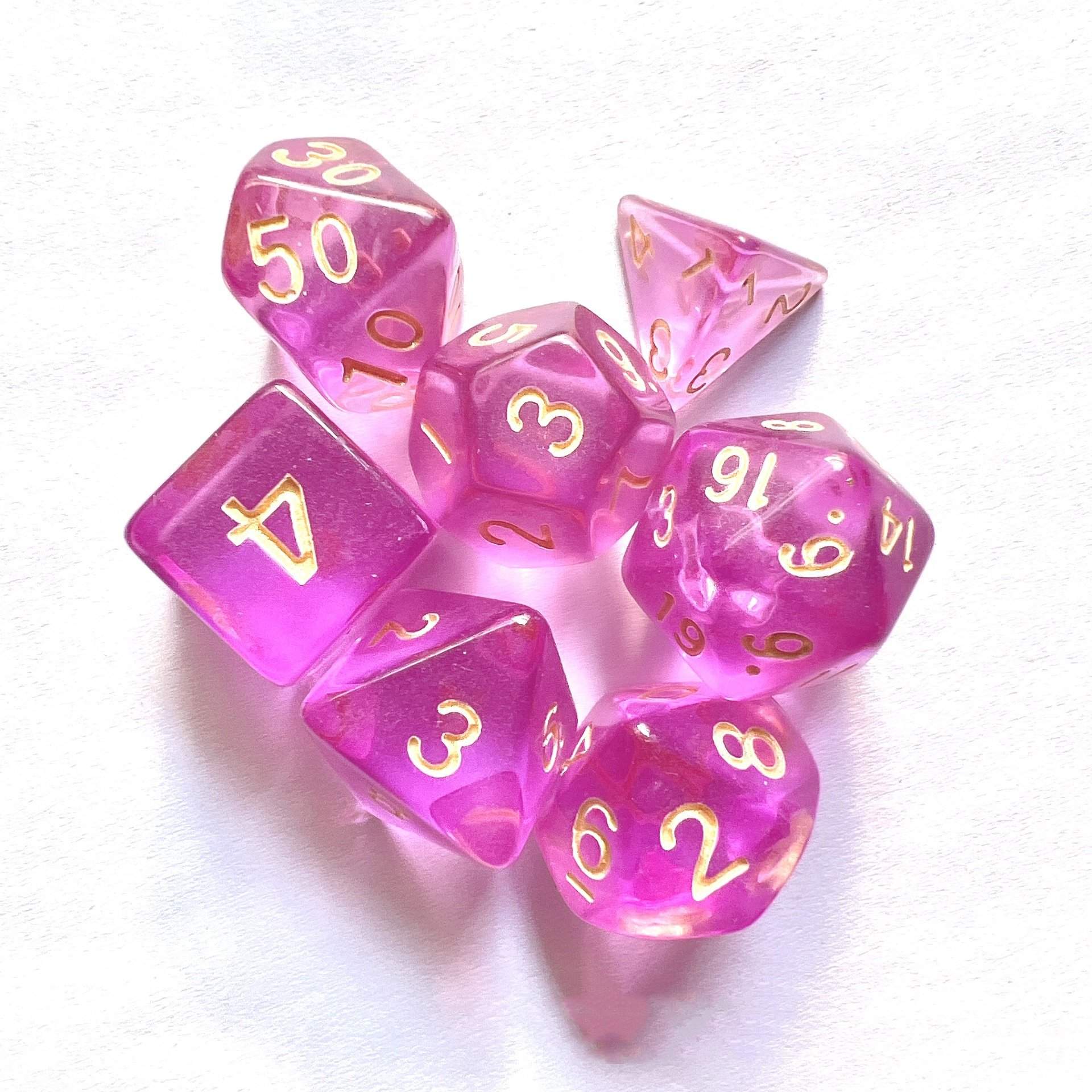 7pcs Dungeons Dragons RPG DND Board Game Set Pearl Polyhedral Custom Dice for Family Parties and Roll Play
