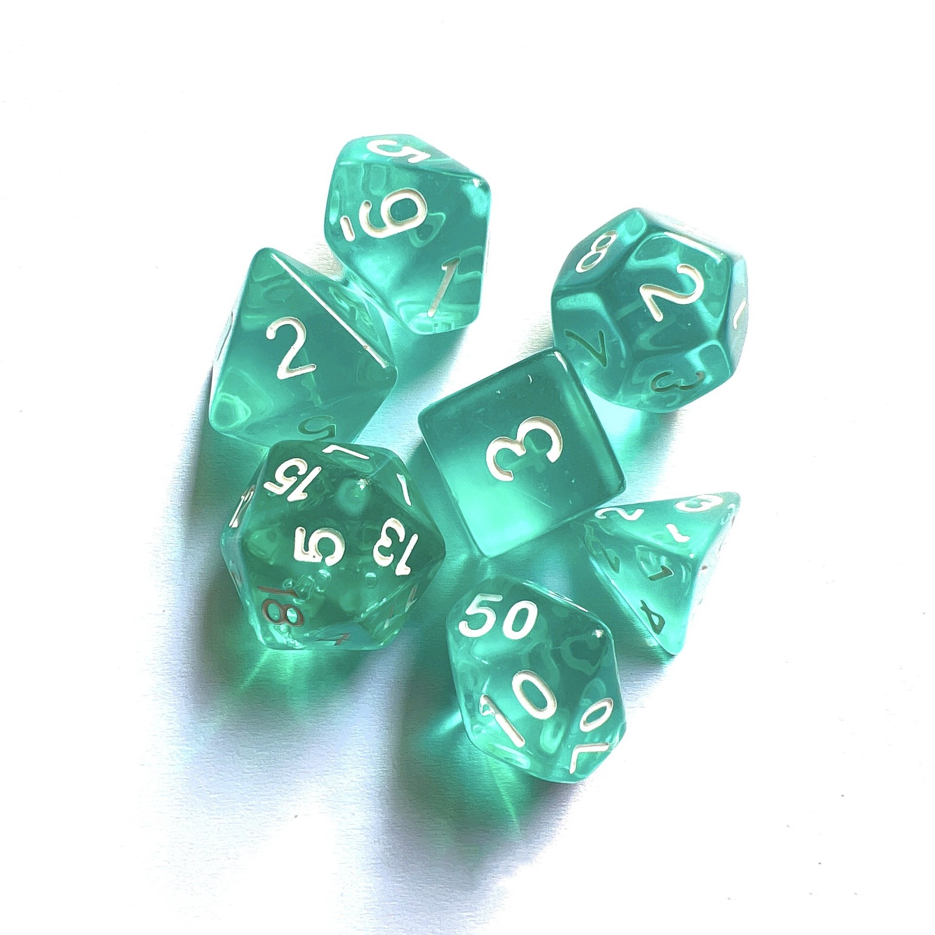 7pcs Dungeons Dragons RPG DND Board Game Set Pearl Polyhedral Custom Dice for Family Parties and Roll Play