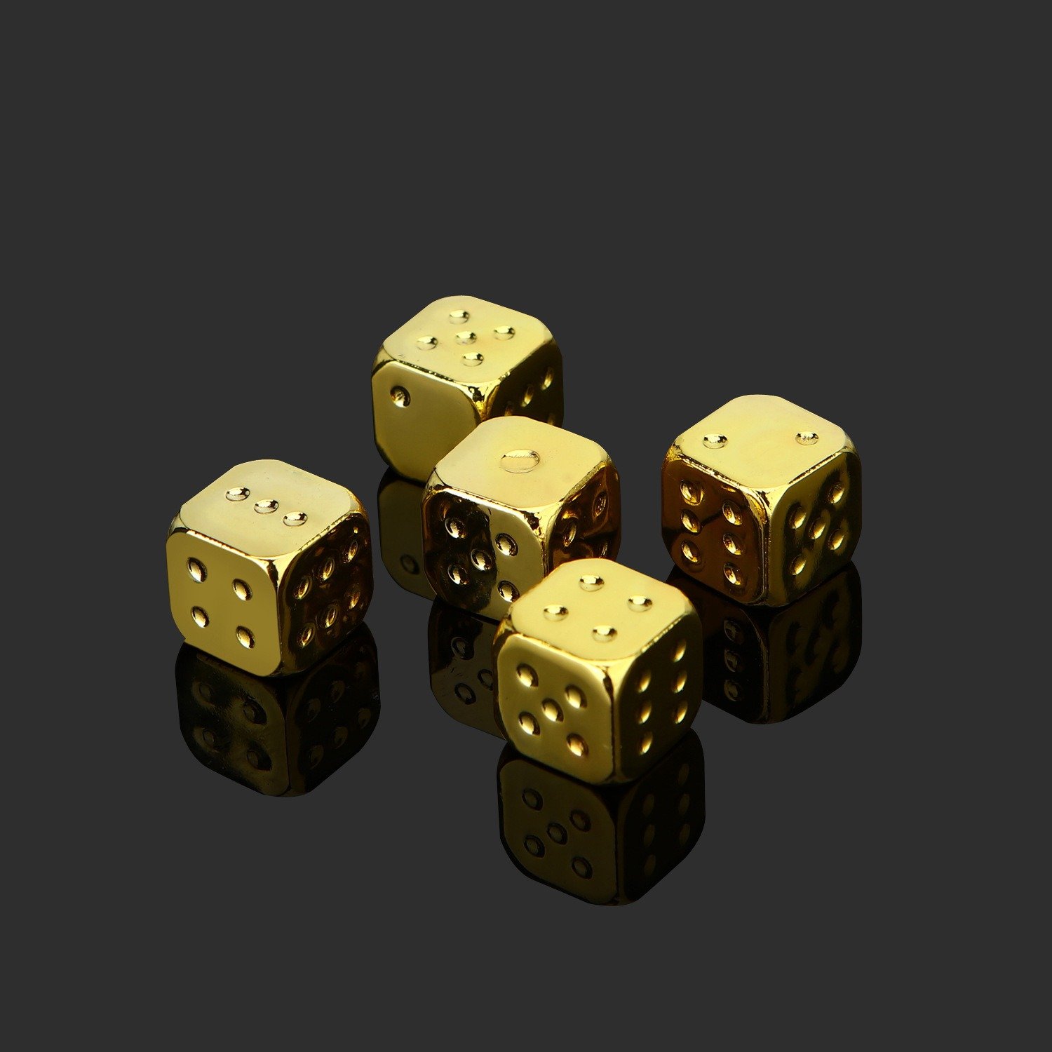 Bulk Wholesale Polyhedral Metal Dice Set Personalized Custom Dice Tray Ceremony Gift Box Brass Gold Silver Dice With Numbers