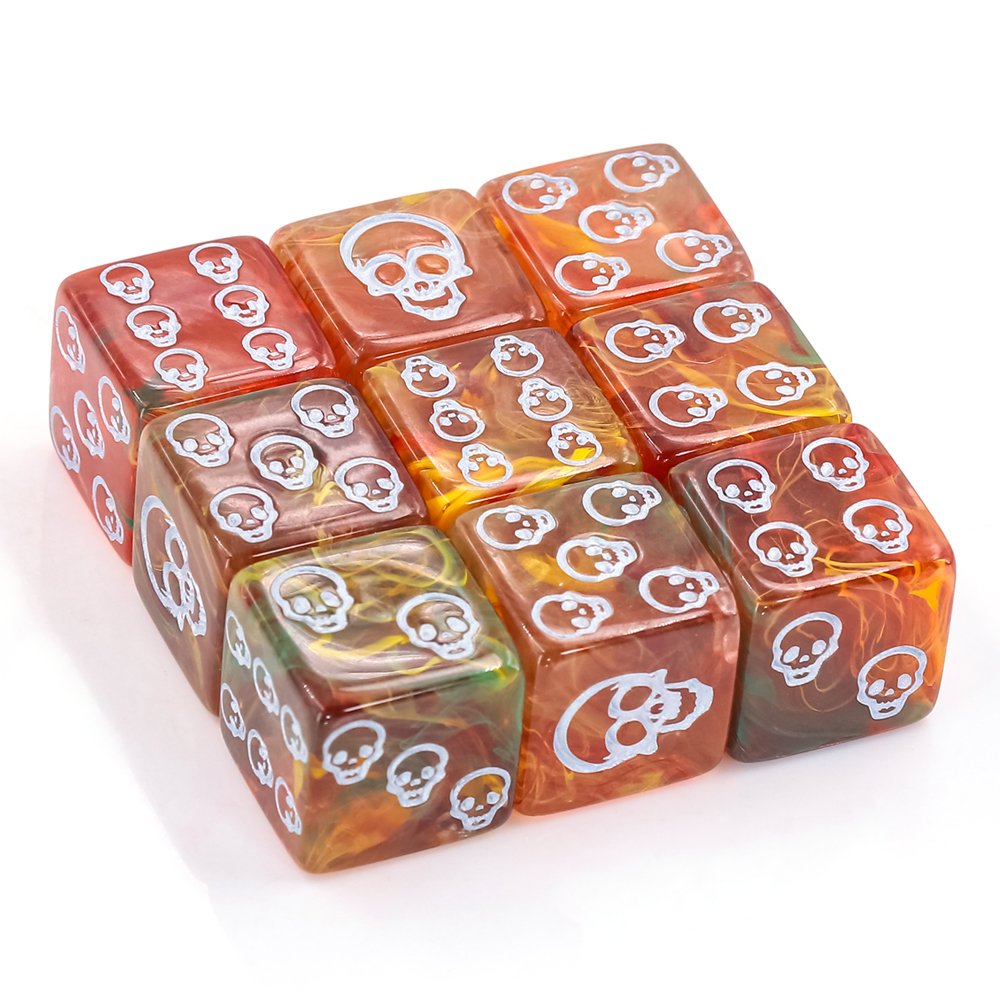 16mm D6 Skull Pips Counter Dice for Entertaining Customizable Dice with Unique Design