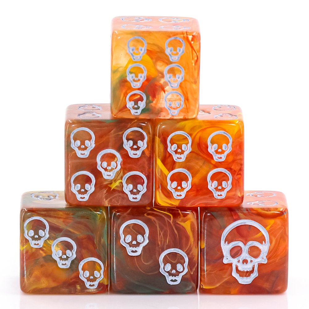 16mm D6 Skull Pips Counter Dice for Entertaining Customizable Dice with Unique Design