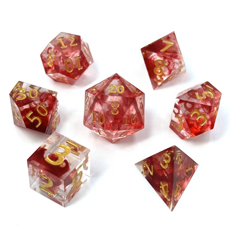 Hot Sale D20 Resin Custom Logo Dice Set 25mm Polyhedral Sharp Dice for DND Dungeons & Dragons Dice Games