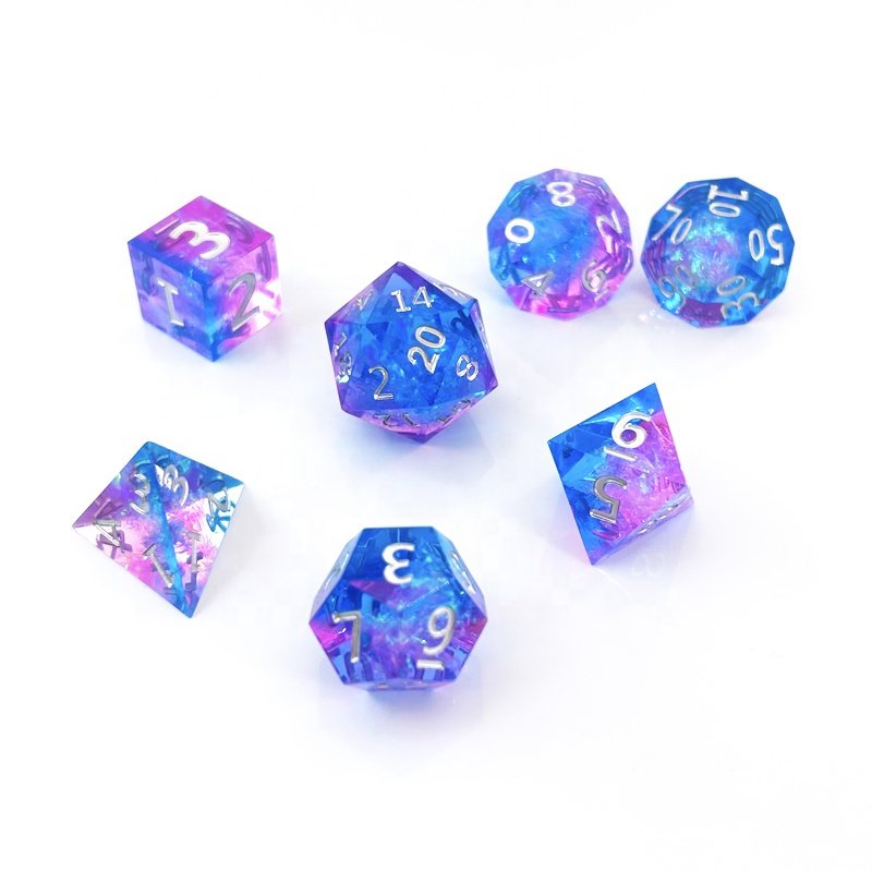 Hot Sale D20 Resin Custom Logo Dice Set 25mm Polyhedral Sharp Dice for DND Dungeons & Dragons Dice Games