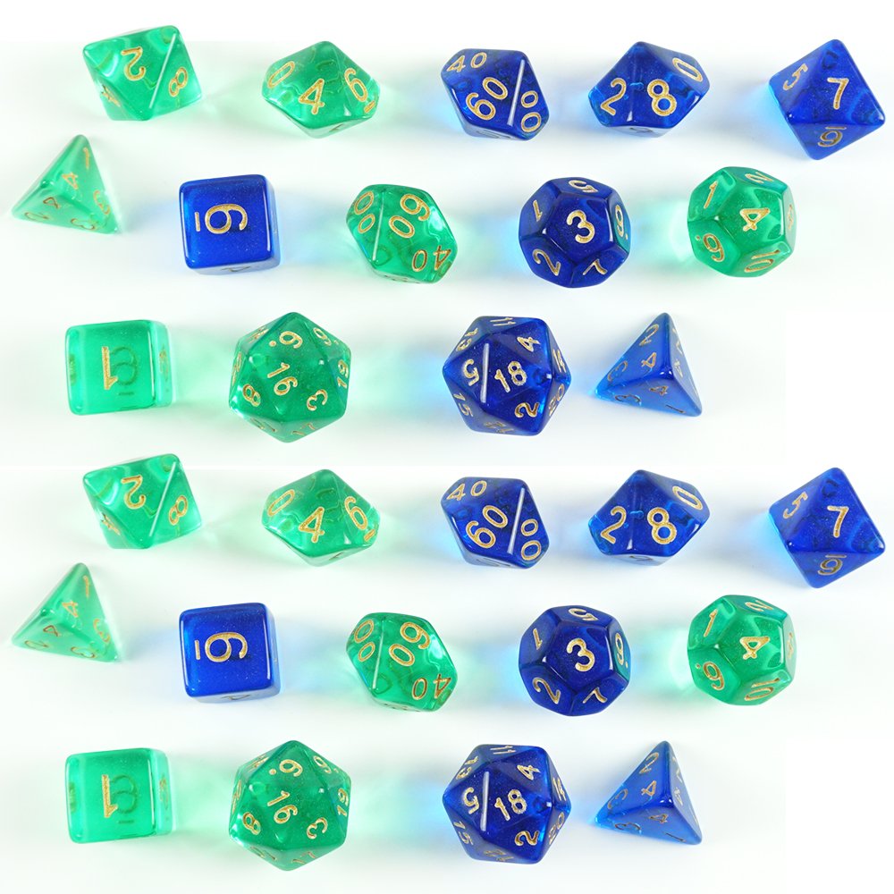 Wholesale Customized Clear polytope Acrylic Plastic Gaming Dice Good Looking Green Blue women like Dice