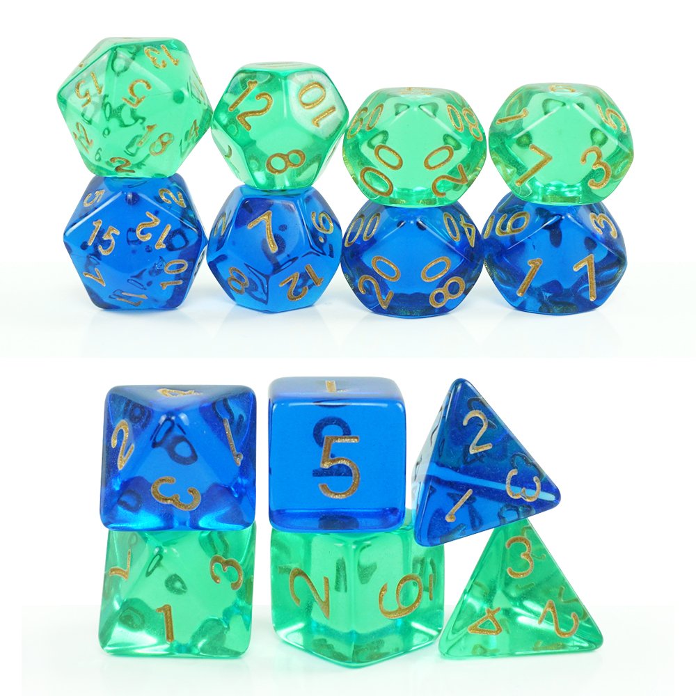 Wholesale Customized Clear polytope Acrylic Plastic Gaming Dice Good Looking Green Blue women like Dice