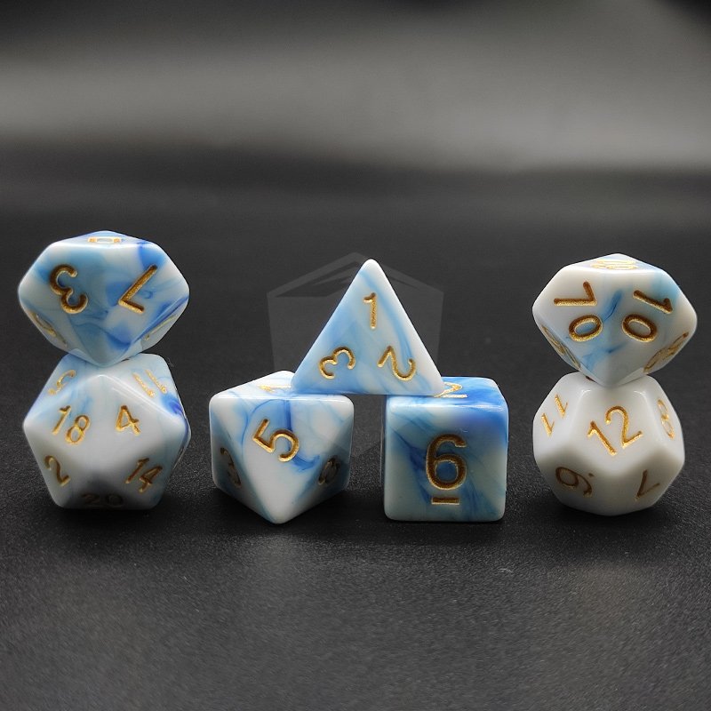 Gradient Blue Polyhedral D4 D6 D8 D10 Acrylic Dice Set For Dungeons and Dragons RPG MTG Table Games D&D Pathfinder Shadowrun