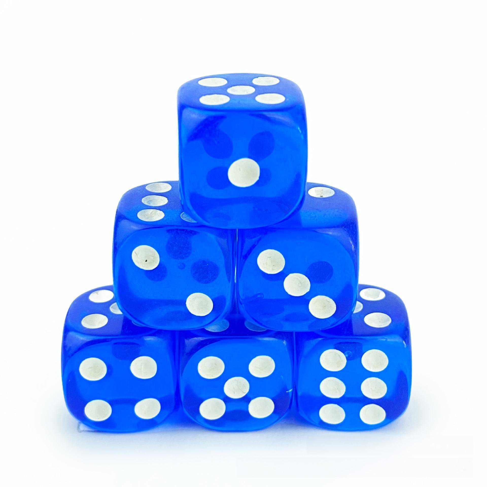 Wholesale colorful transparent rounded acrylic dice game six-sided board games D6 dice 16mm dice