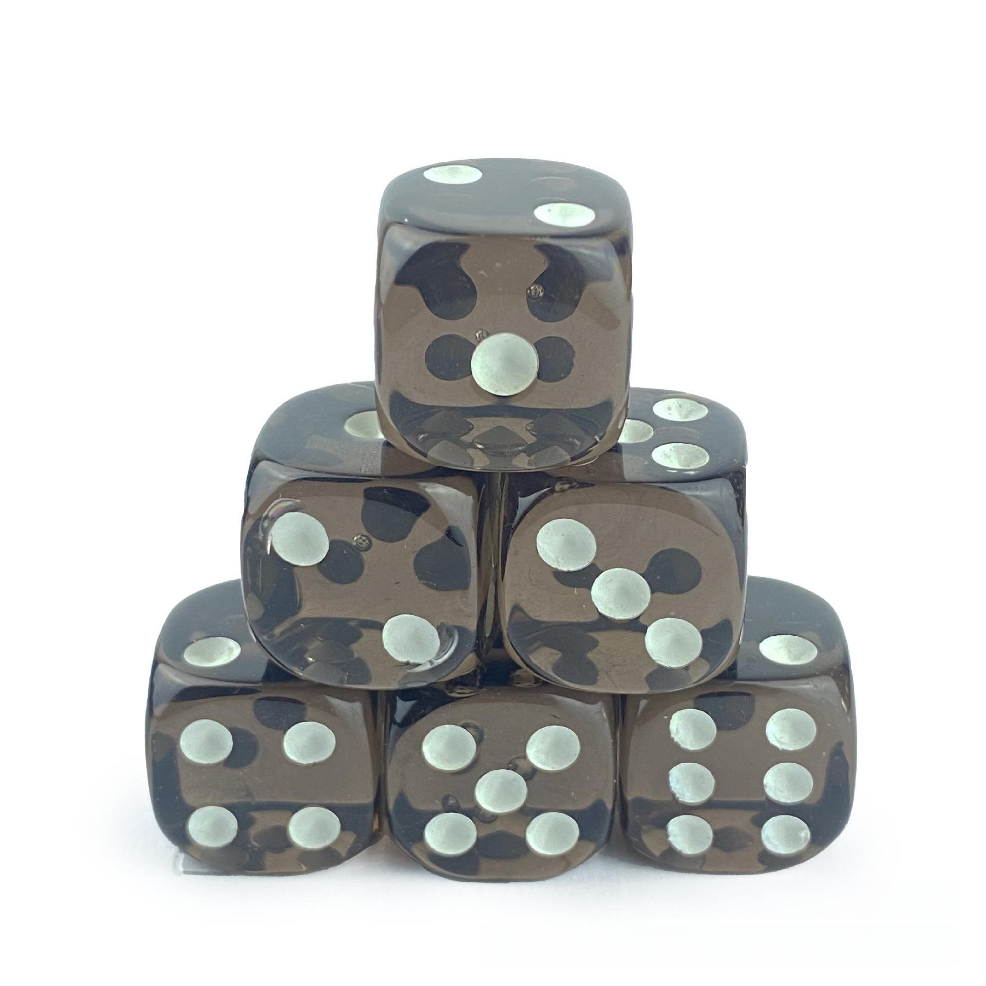 Wholesale colorful transparent rounded acrylic dice game six-sided board games D6 dice 16mm dice
