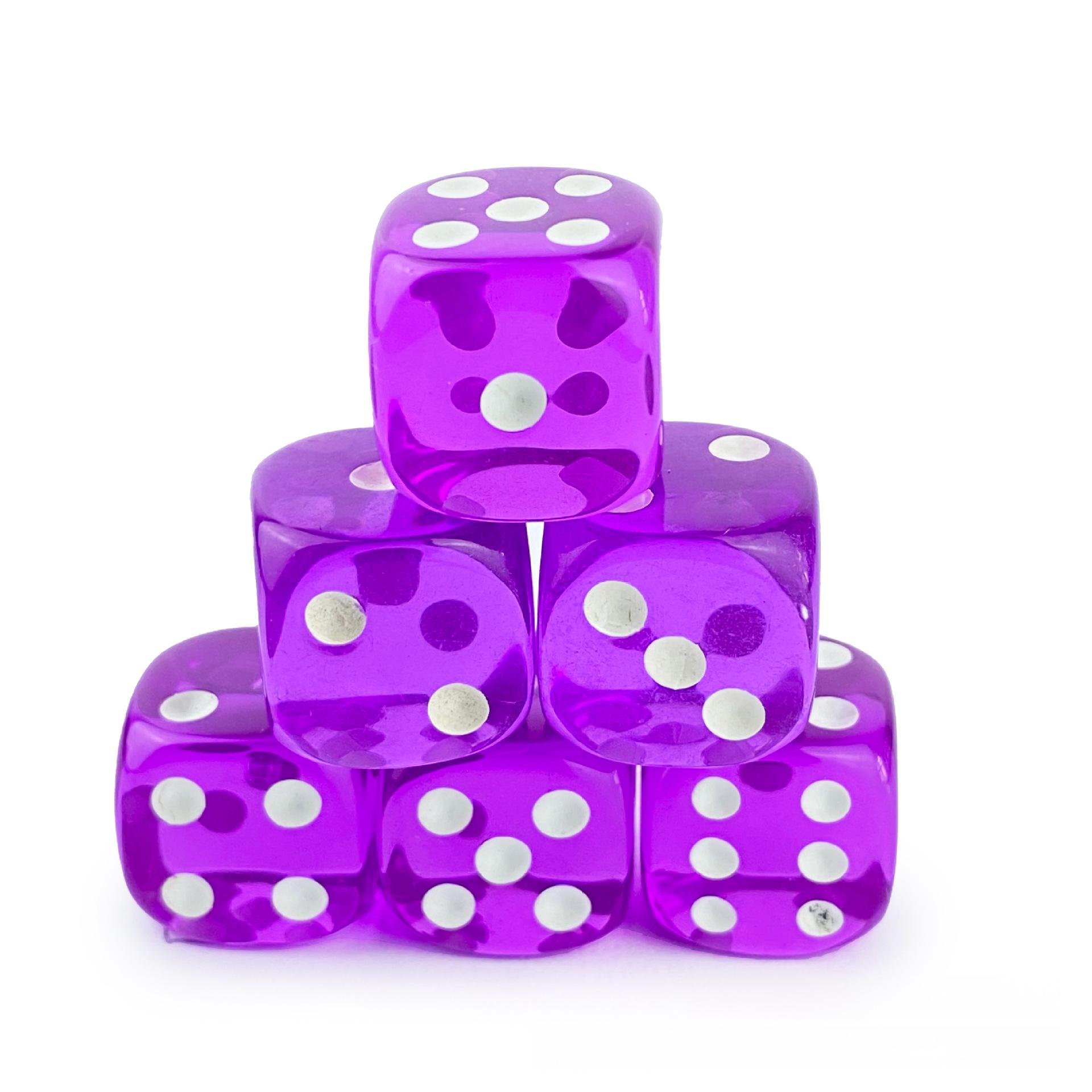 Wholesale colorful transparent rounded acrylic dice game six-sided board games D6 dice 16mm dice
