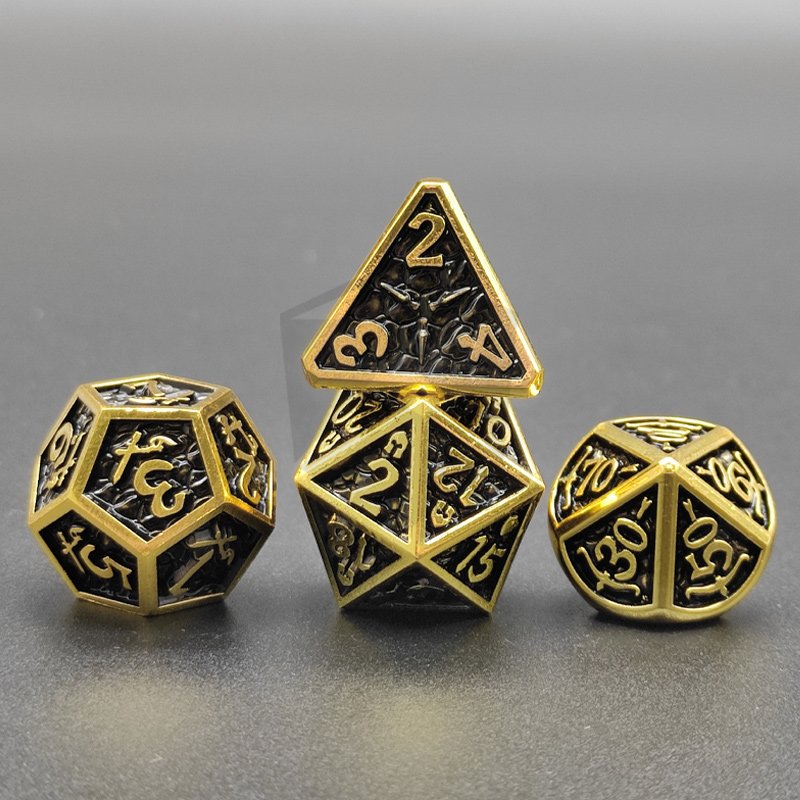 New Hot Custom Polyhedral Dnd Metal Dice Set Double Colors Dice RPG Board Game Metal Dice For Dungeons and Dragons