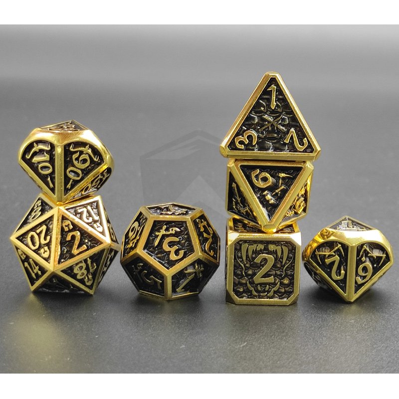 New Hot Custom Polyhedral Dnd Metal Dice Set Double Colors Dice RPG Board Game Metal Dice For Dungeons and Dragons