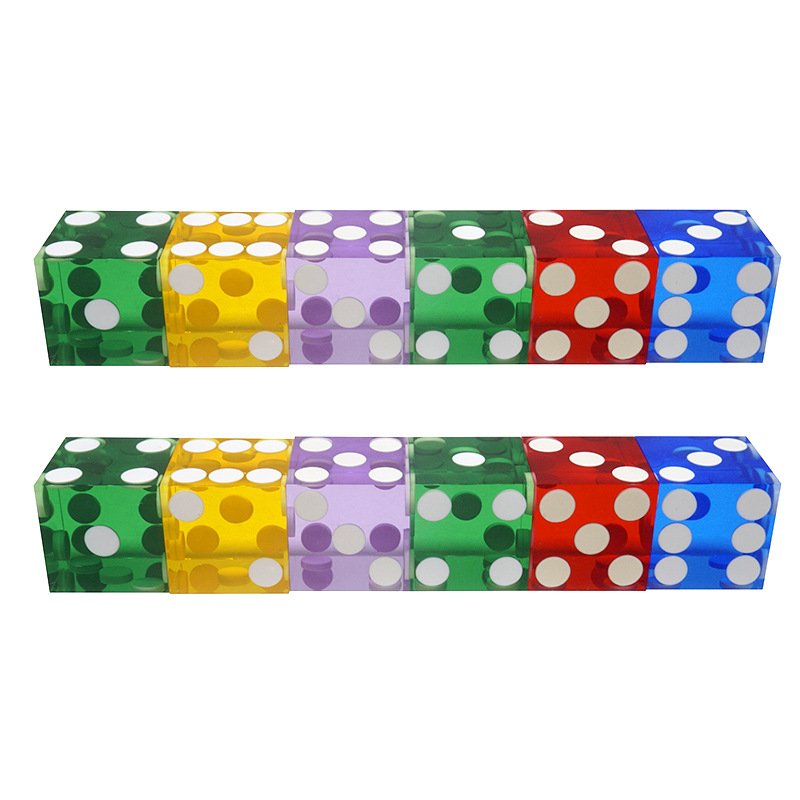 Acrylic dice 19mm right angle color precision point transparent game dice D6 bar entertainment dice can be customized