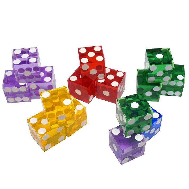Acrylic dice 19mm right angle color precision point transparent game dice D6 bar entertainment dice can be customized