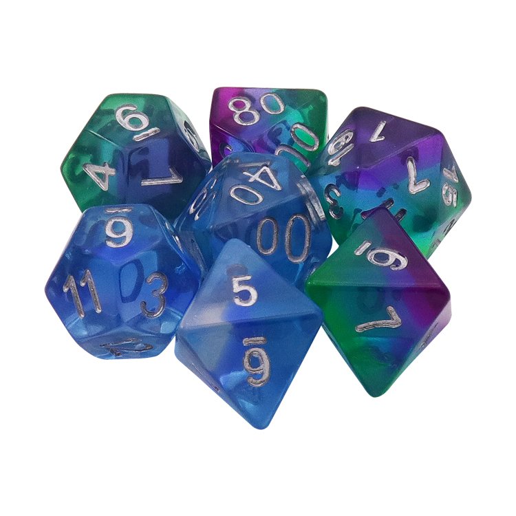 Custom Edge Galaxy Dice Bulk Handmade Resin Polyhedral Gaming Dice Plastic Stone DND Dice Set Role Playing Table Games