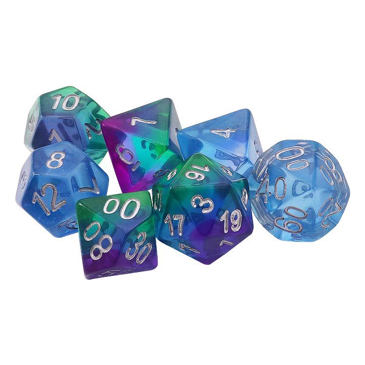 Custom Edge Galaxy Dice Bulk Handmade Resin Polyhedral Gaming Dice Plastic Stone DND Dice Set Role Playing Table Games