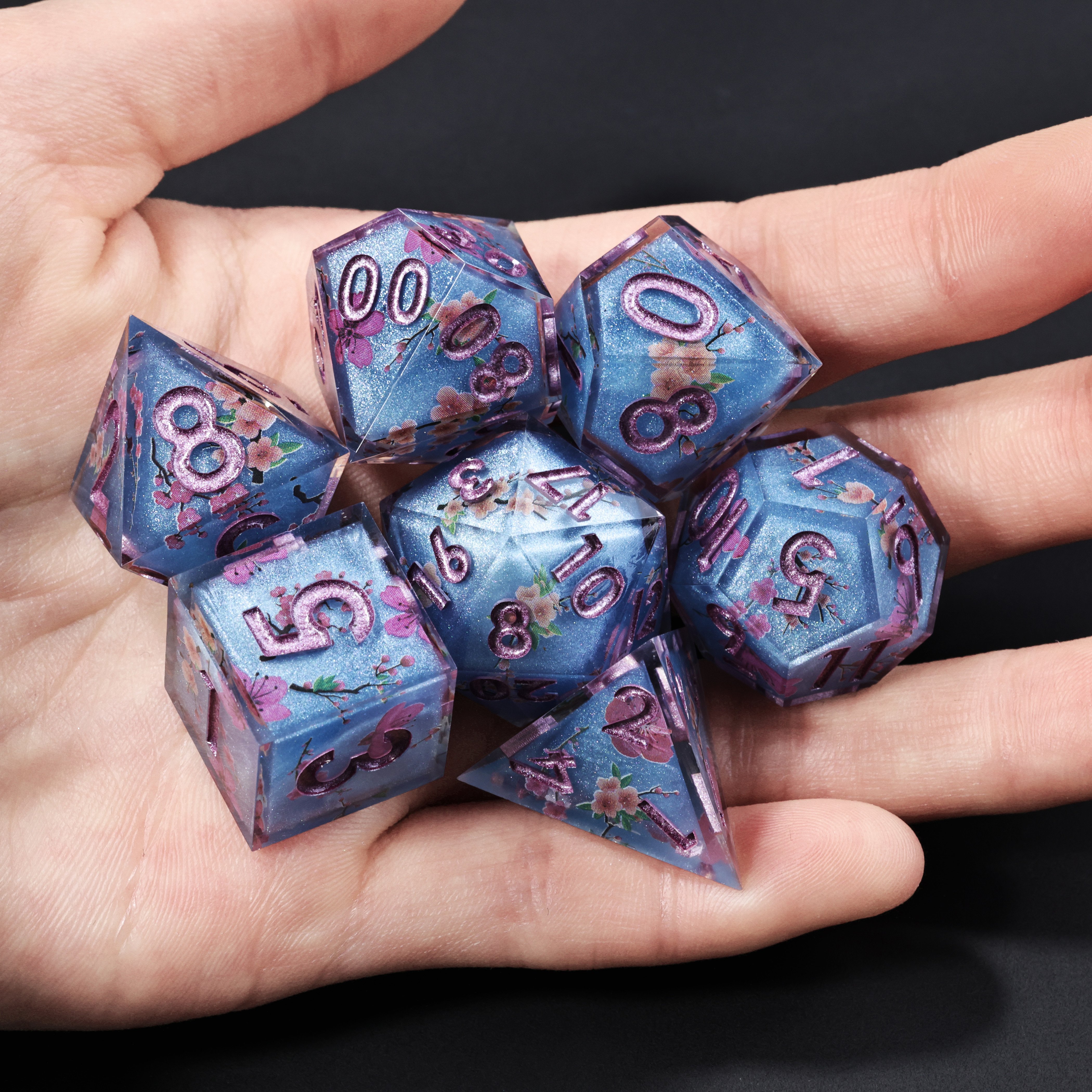 MINI PLANET Handmade DND Dice Set Wholesale Custom Resin Dice For RPG Dragon&Dungeon Game Polyhedral Layered Sticker Dice Sets