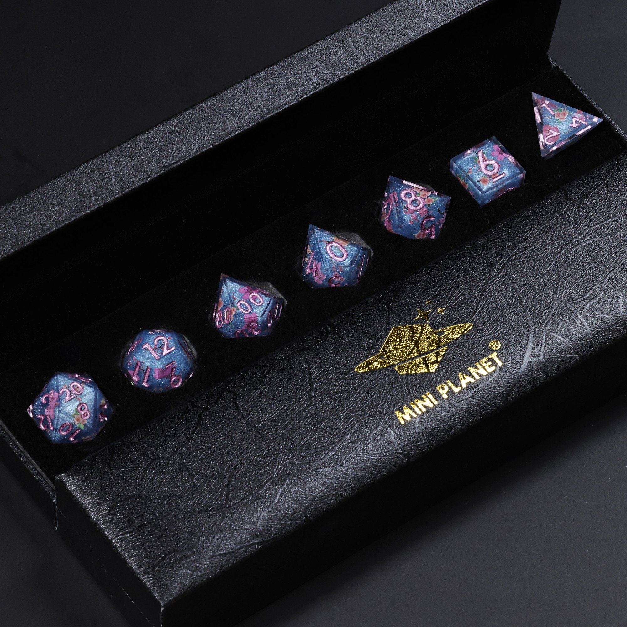 MINI PLANET Handmade DND Dice Set Wholesale Custom Resin Dice For RPG Dragon&Dungeon Game Polyhedral Layered Sticker Dice Sets