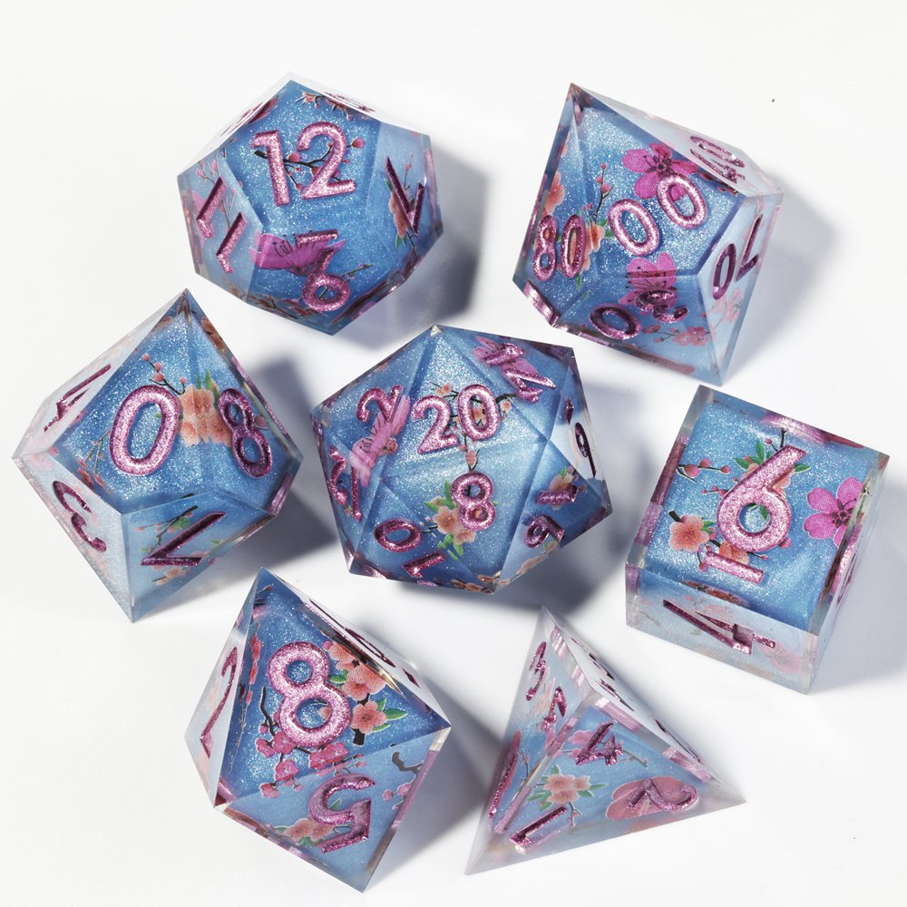 MINI PLANET Handmade DND Dice Set Wholesale Custom Resin Dice For RPG Dragon&Dungeon Game Polyhedral Layered Sticker Dice Sets