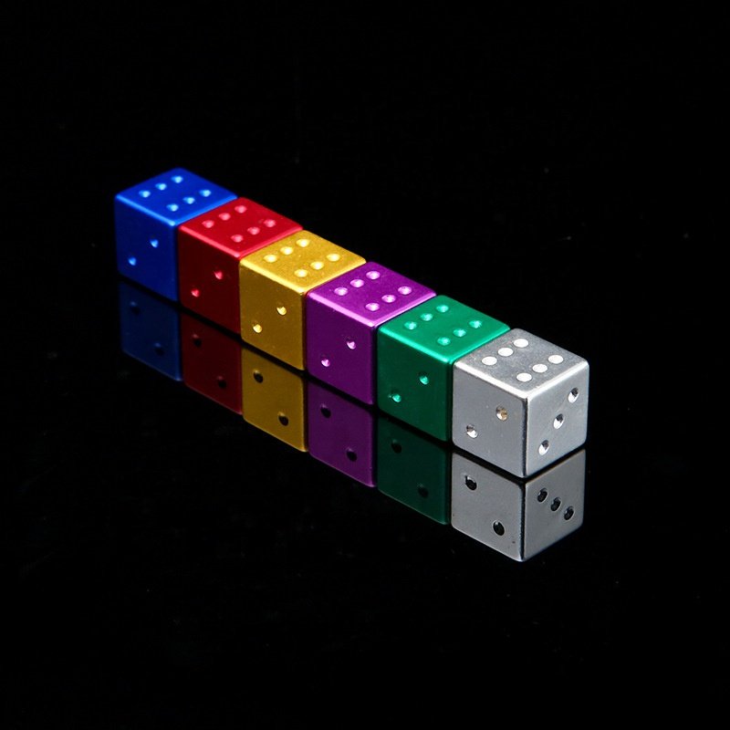 Promotionaluminum Metal dice 16mm D6 Single dice Custom Bulk Mixed Colored For Recreation Table Game