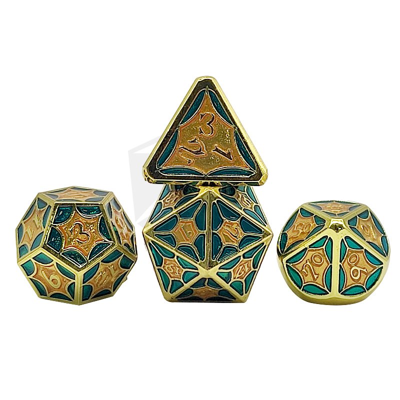 In Stock Game Dice Edge Plastic Engraved DND dice Pink Reflective Laser Paper metal Dice set dnd metal
