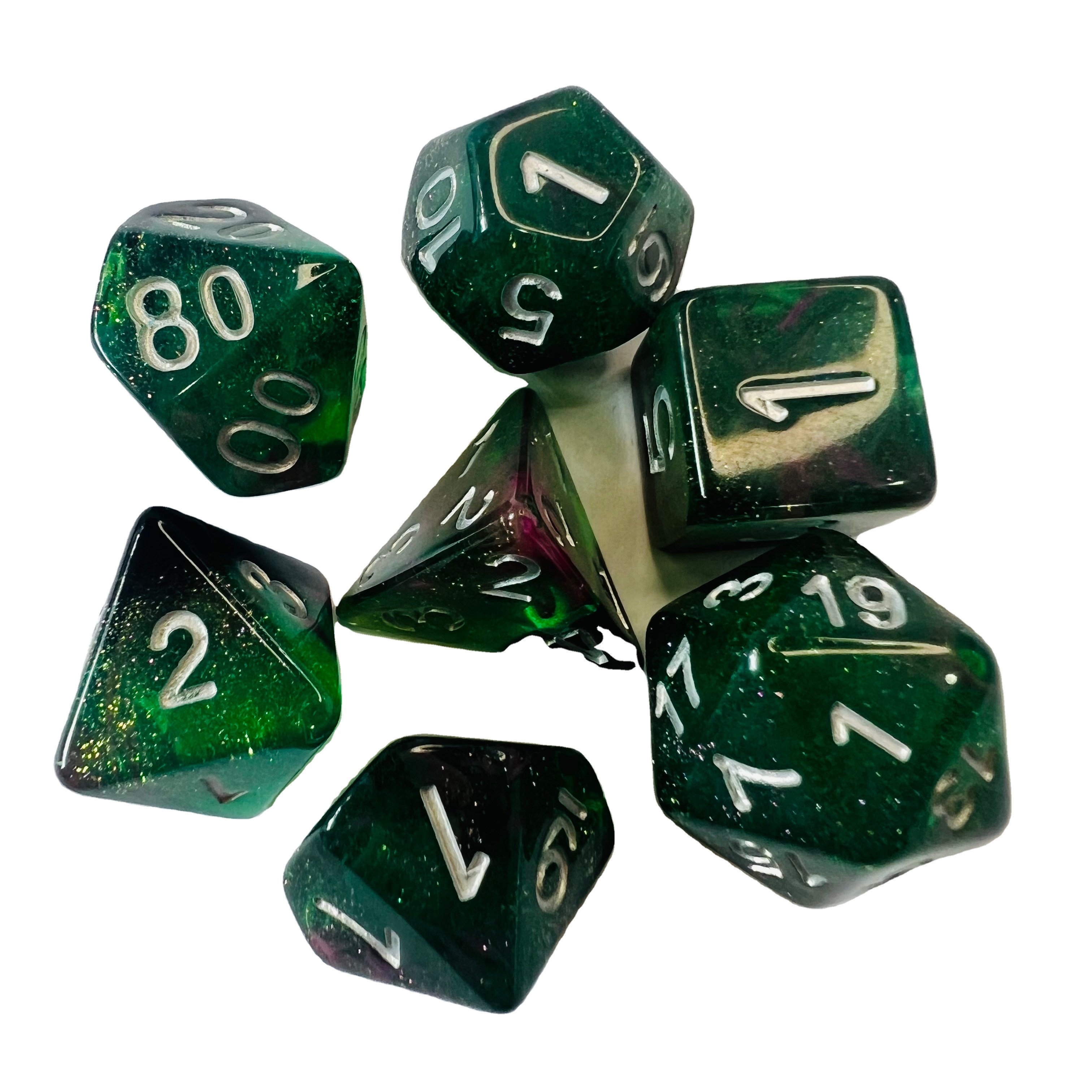 Custom 16mm DND 7pcs Resin Rpg Polyhedral Transparent Black Cloud Smoke Resin Dice Set