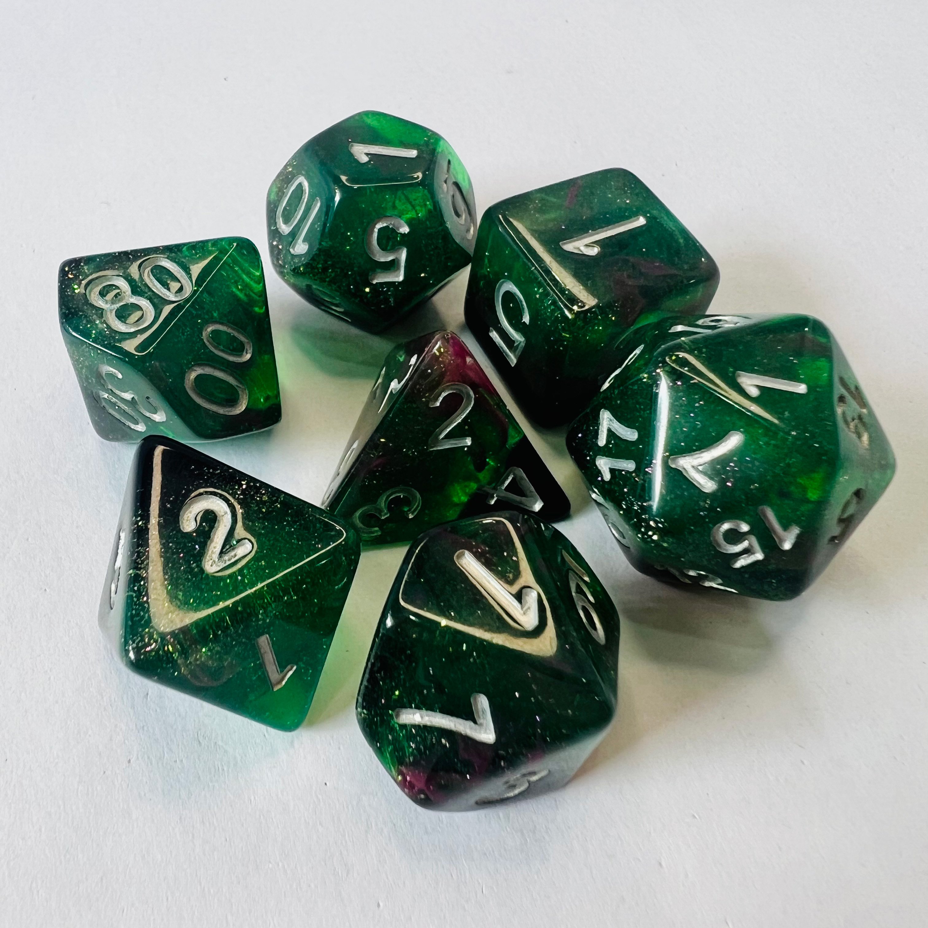 Custom 16mm DND 7pcs Resin Rpg Polyhedral Transparent Black Cloud Smoke Resin Dice Set