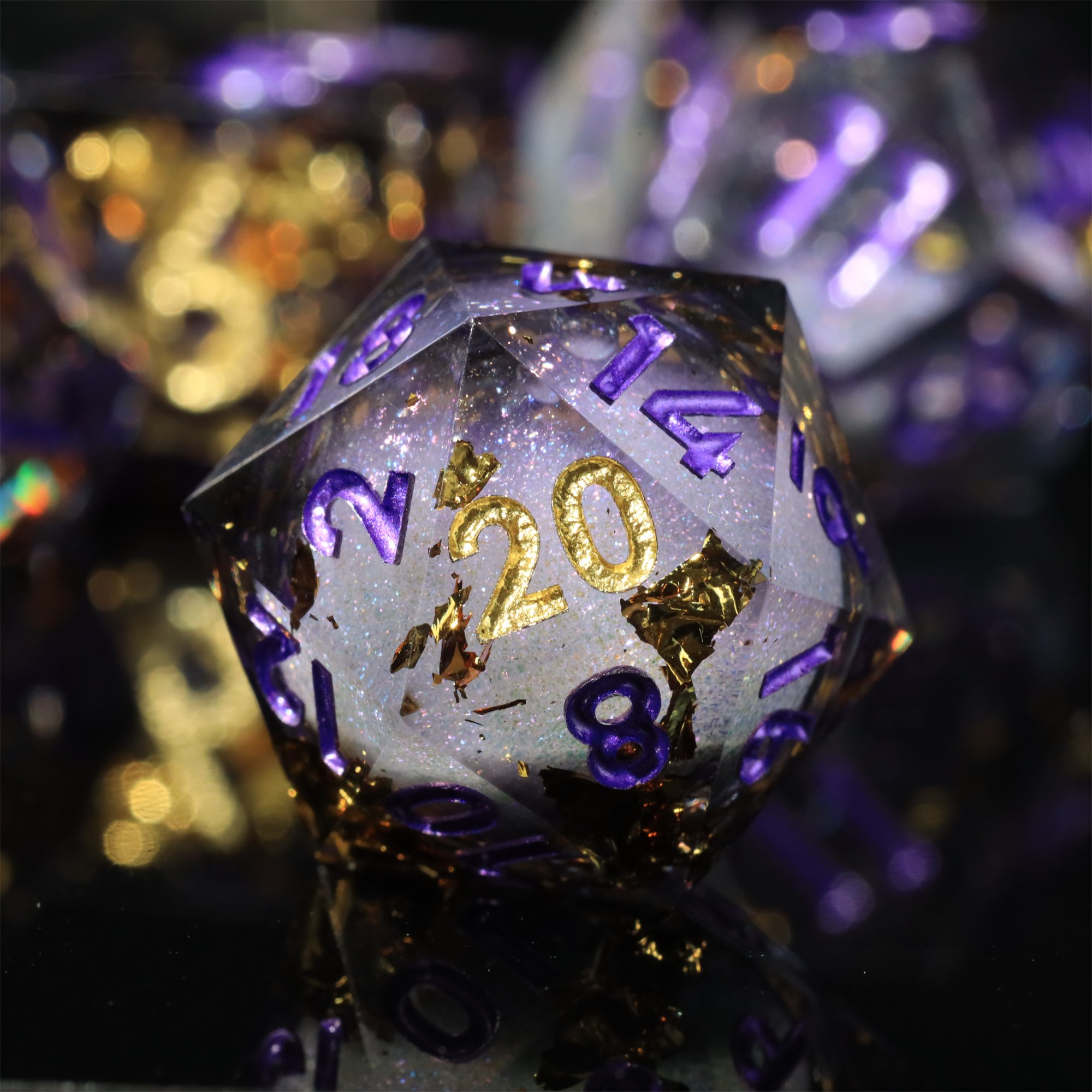 MINI PLANET Liquid Core Dice With Sharp Edges DND Dice Set 7pcs For TRPG Handmade Polyhedral Dice Set Custom and Wholesale DND