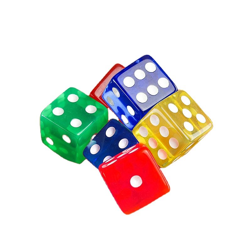 High Quality 16mm Acrylic Casino Digital Polyhedral Custom Six Sided Spot Board Game Dice D&D RPG Supplier Gambling Dices Set