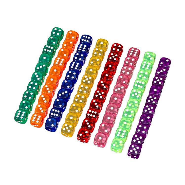 High Quality 16mm Acrylic Casino Digital Polyhedral Custom Six Sided Spot Board Game Dice D&D RPG Supplier Gambling Dices Set