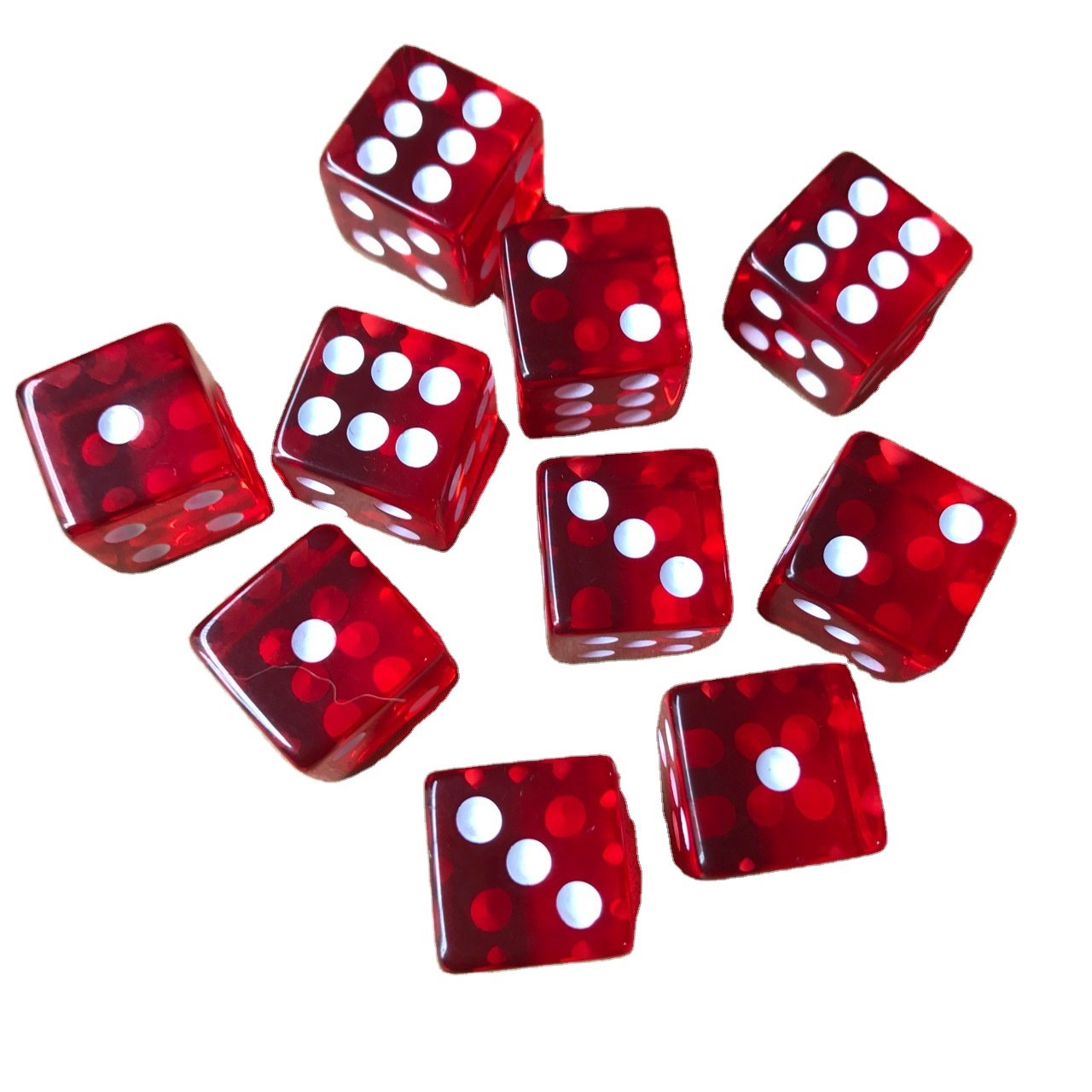 High Quality 16mm Acrylic Casino Digital Polyhedral Custom Six Sided Spot Board Game Dice D&D RPG Supplier Gambling Dices Set