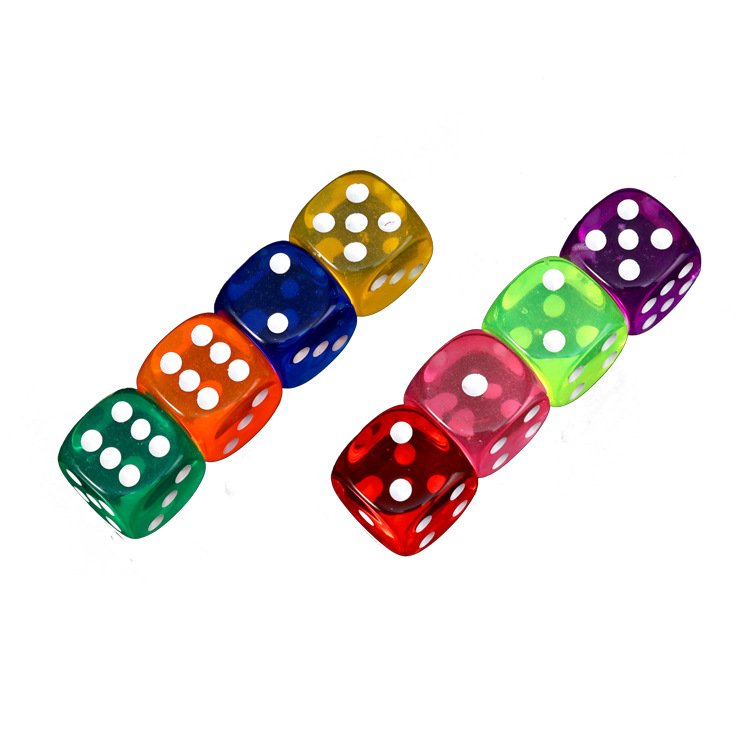 High Quality 16mm Acrylic Casino Digital Polyhedral Custom Six Sided Spot Board Game Dice D&D RPG Supplier Gambling Dices Set