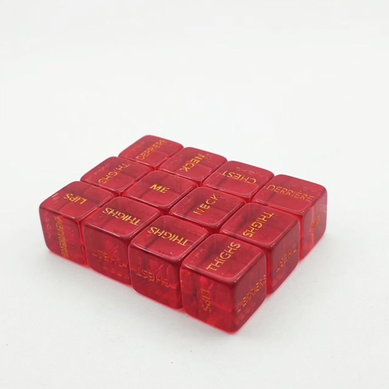 custom colored transparent red printed dice bulk dice wholesale acrylic d6 polyhedral resin 16mm casino adult games dice