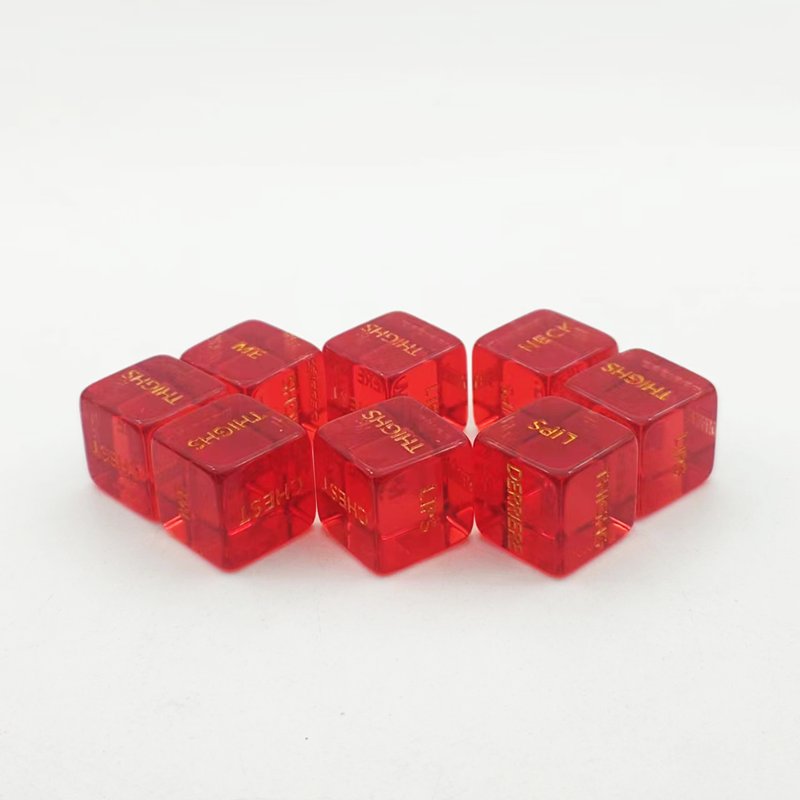 custom colored transparent red printed dice bulk dice wholesale acrylic d6 polyhedral resin 16mm casino adult games dice