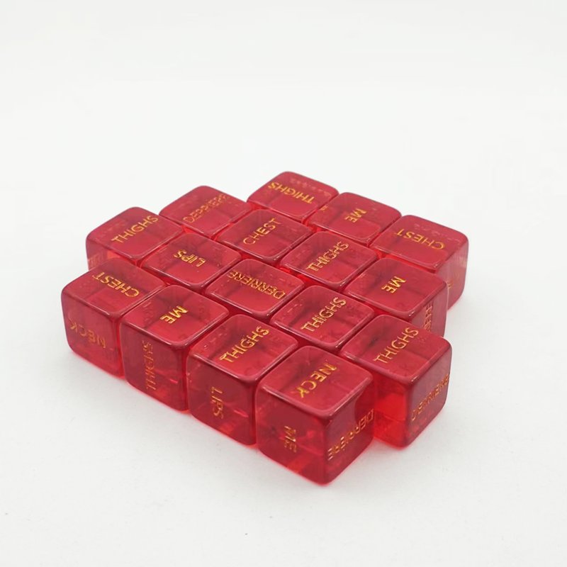 custom colored transparent red printed dice bulk dice wholesale acrylic d6 polyhedral resin 16mm casino adult games dice