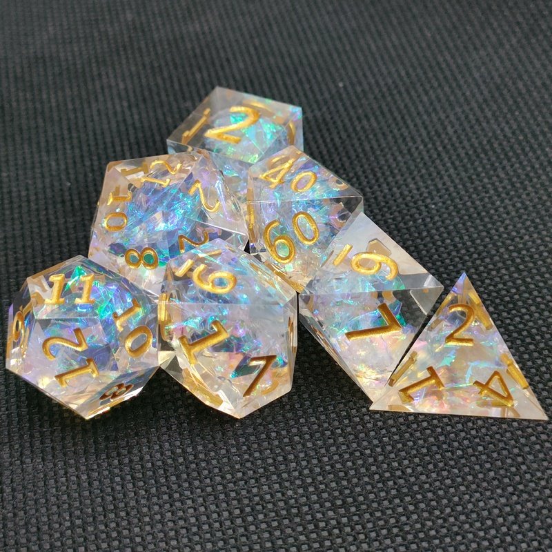 color resin polyhedron sharp edges dice D4 D6 D8 D10 D12 D20 D % DND custom board game resin dice
