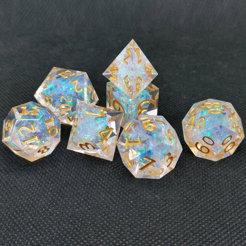 color resin polyhedron sharp edges dice D4 D6 D8 D10 D12 D20 D % DND custom board game resin dice