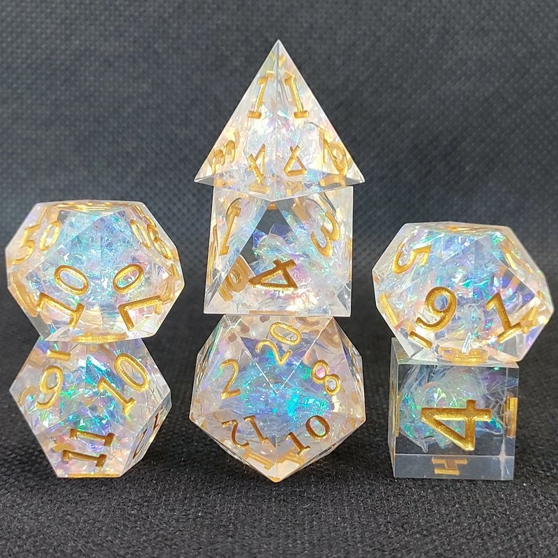 color resin polyhedron sharp edges dice D4 D6 D8 D10 D12 D20 D % DND custom board game resin dice