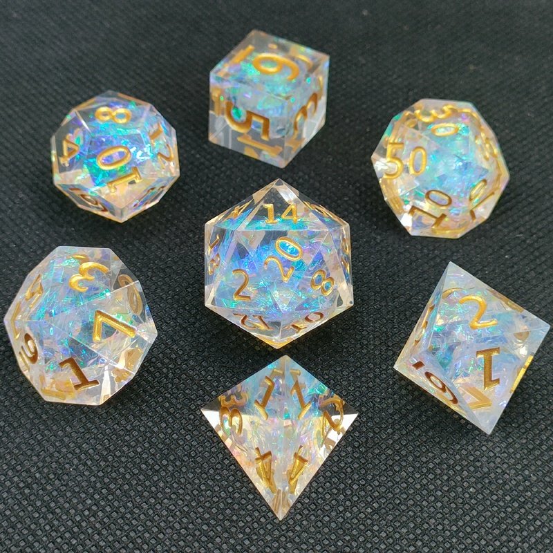 color resin polyhedron sharp edges dice D4 D6 D8 D10 D12 D20 D % DND custom board game resin dice