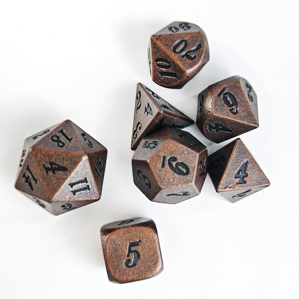 Bulk Wholesale 7pcs set Dungeons & Dragons Game Dice Polyhedral D4 D6 D8 D10 D12 D20 Metal DND Dice Set
